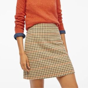 J.Crew plaid wool blend a line mini skirt